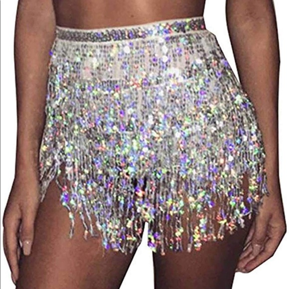 Sexy  Skirt Tassel Scarf Sequin Wrap - Picture 3 of 5
